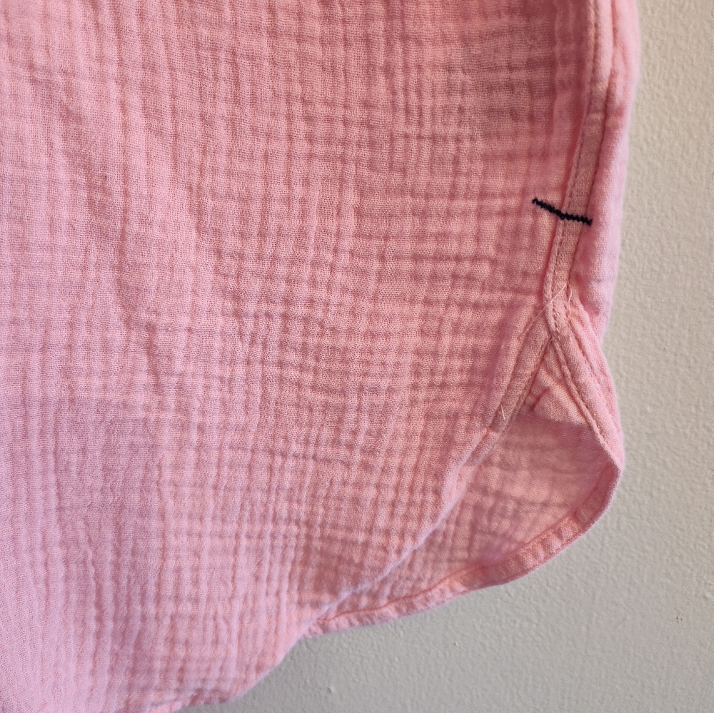 J Crew Reimagined Pink Cotton Gauze Long Sleeve Shirt Blouse Coastal Grandma - Picture 3 of 6